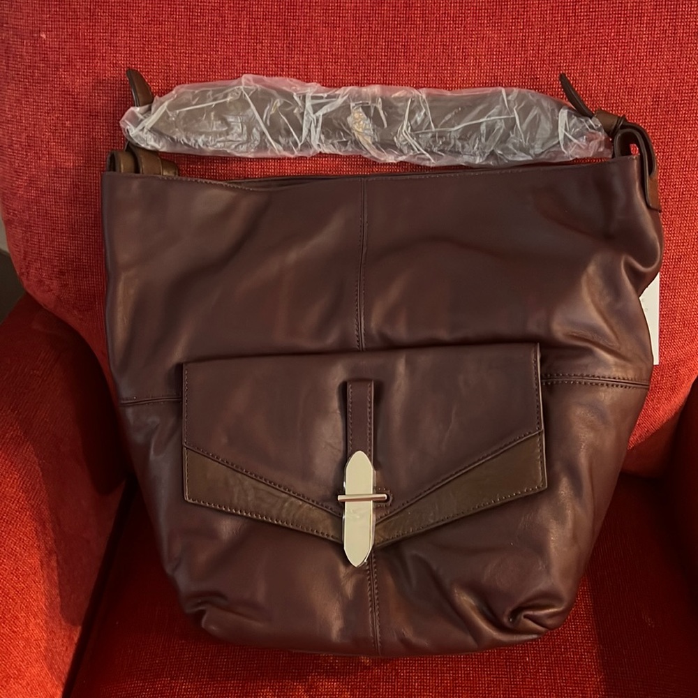 KOOBA GENUINE LEATHER REDFORD PLUM Satchel